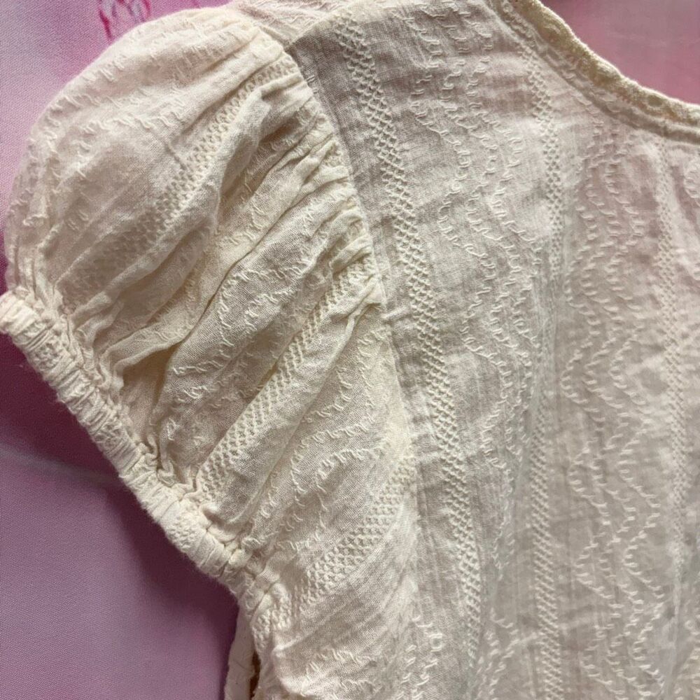 Canyon River Blues XL Cream Embroidered Lace Blouse Boho Colonial Romantic Artsy - Picture 7 of 10